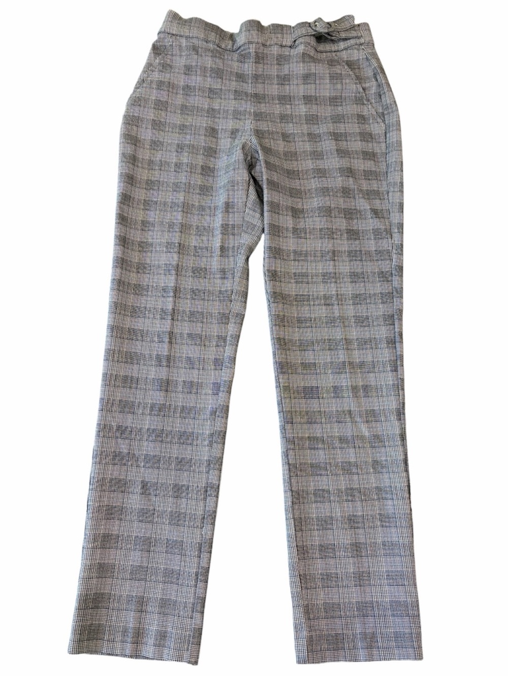 retrology | Gray Plaid Dress Trousers with Belt